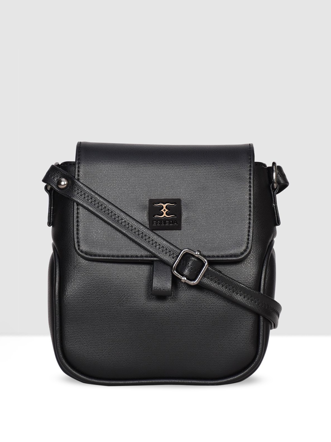 

ESBEDA Women Solid Structured Sling Bag, Black