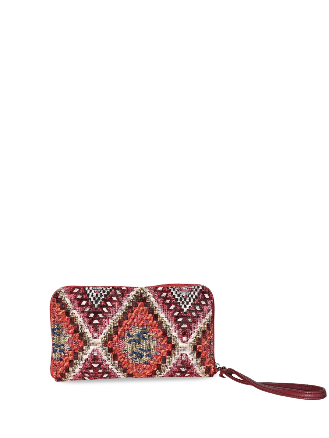 

INDIVIDUAL DESIGN Abstract Pattern Jacquard WeaveCotton Blend Handbag, Maroon