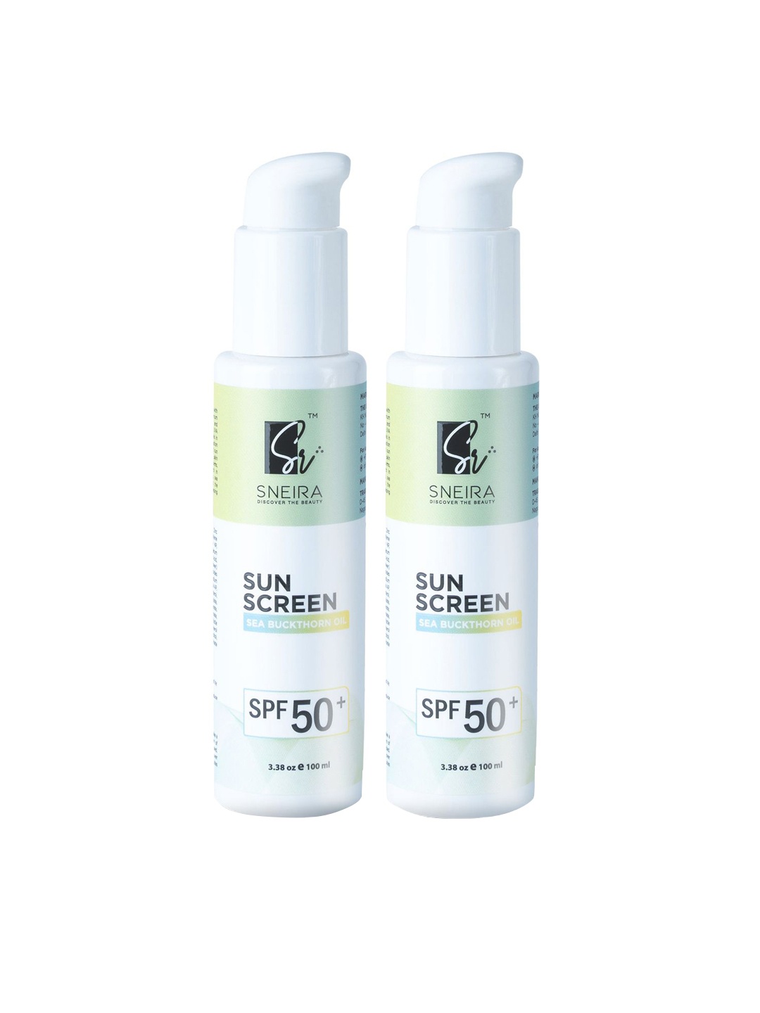 

SNEIRA Set Of 2 Sea Buckthorn Oil Sunscreen With SPF 50 - 100 ml Each, White