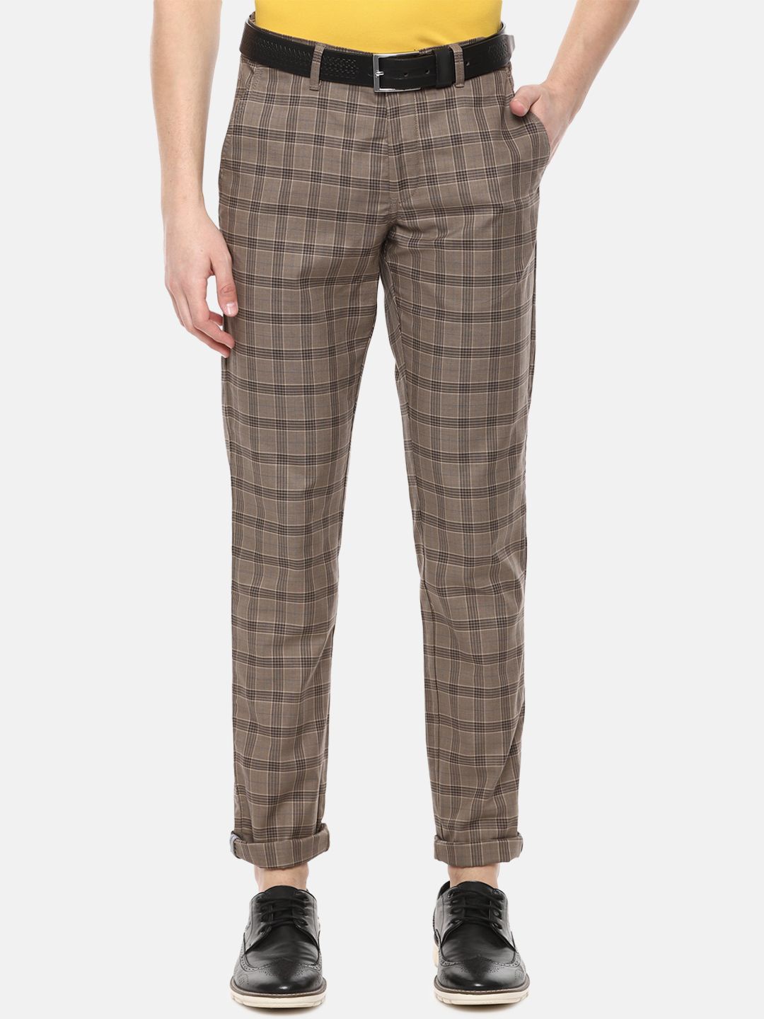 

Van Heusen Sport Men Checked Slim Fit Trousers, Brown