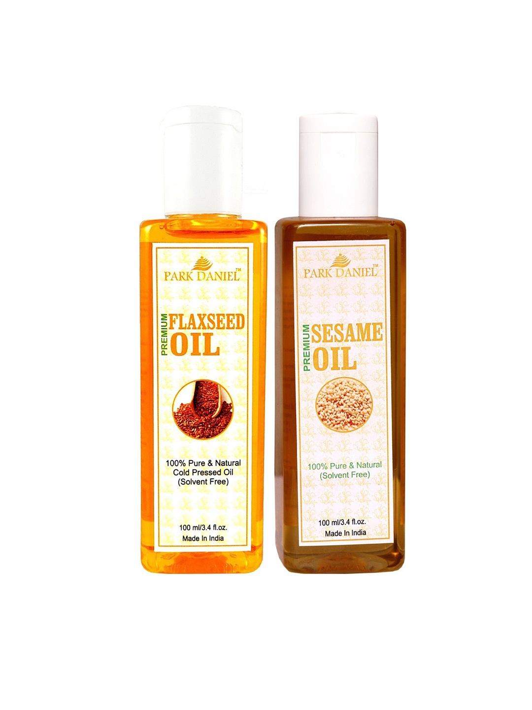 

Park Daniel Set Of 2 Cold Pressed Flaxseed Oil & Sesame Oil - 100ml Each, Beige