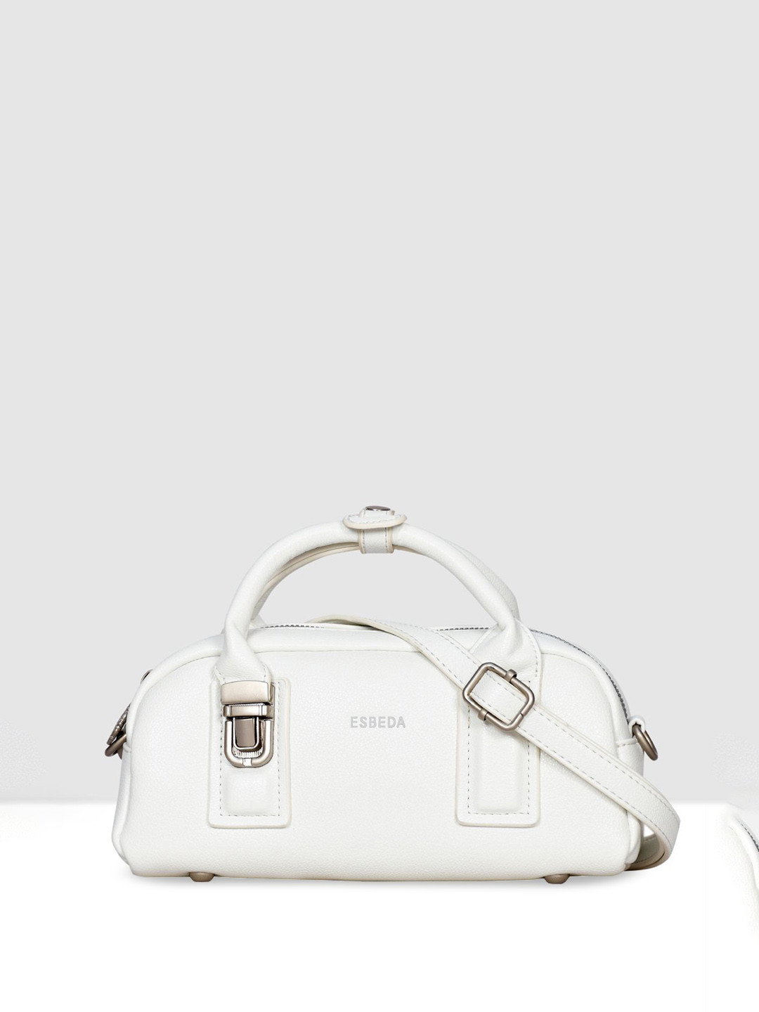 

ESBEDA Women Solid Bowling Handheld Bag, White