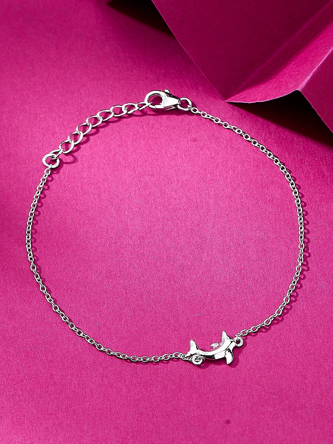 

Nipura 925 Sterling Silver Rhodium-Plated Oxidised Dolphin Wraparound Bracelet