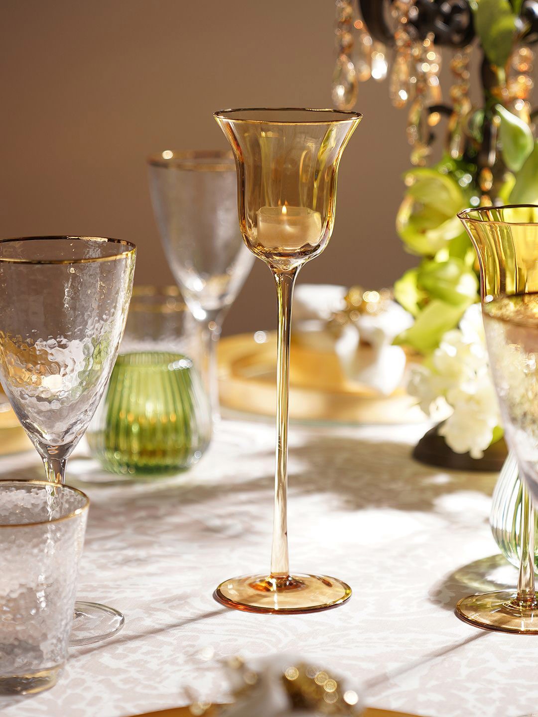 

Pure Home and Living Gold-Toned Glass Candle Holder