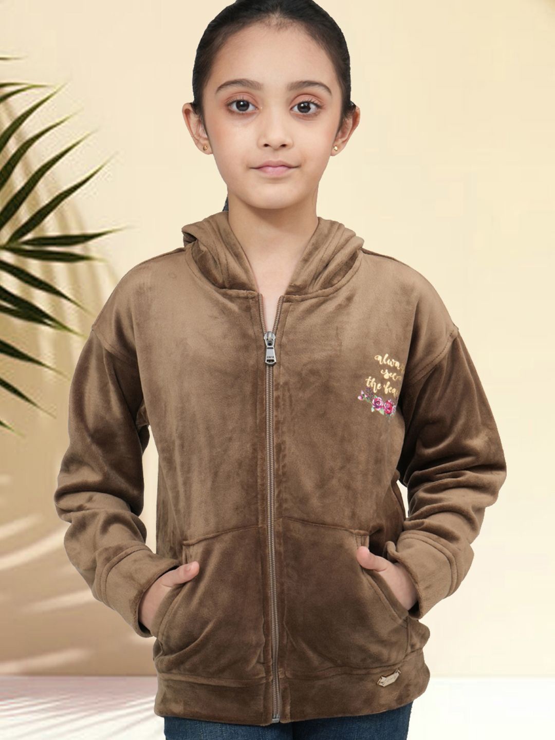 

PAMPOLINA Girls Hooded Sweatshirt, Brown