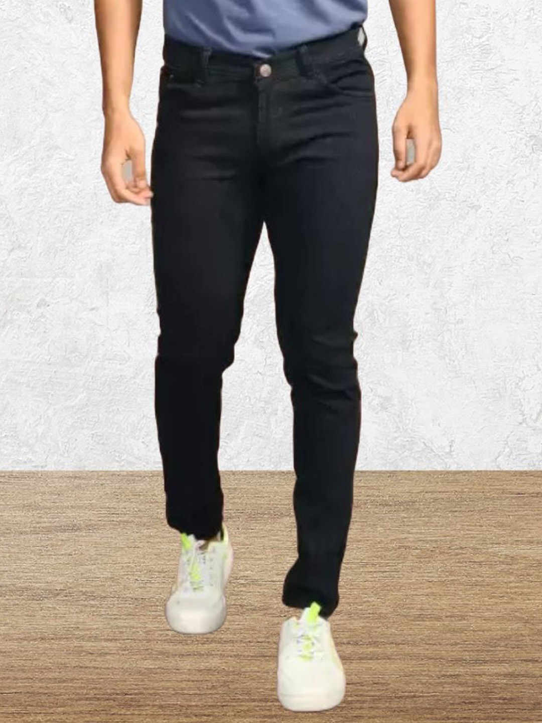 

COMFITS Men Regular Fit Classic Cotton Jeans, Black