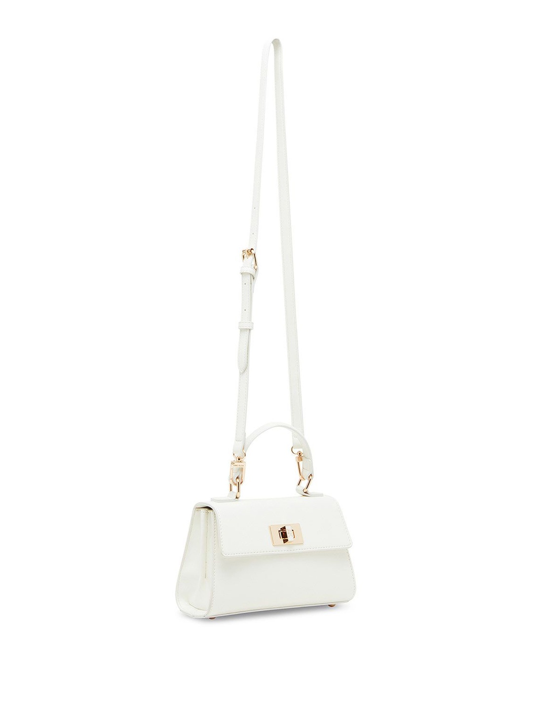 

ANNE KLEIN Women Solid Swagger Leather Satchel Bag, White
