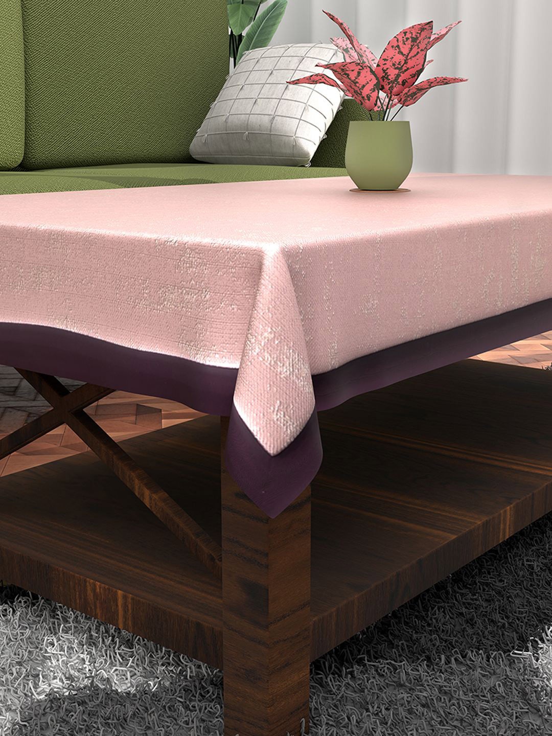 

Kuber Industries Pink Abstract Printed Cotton 4-Seater Table Cover