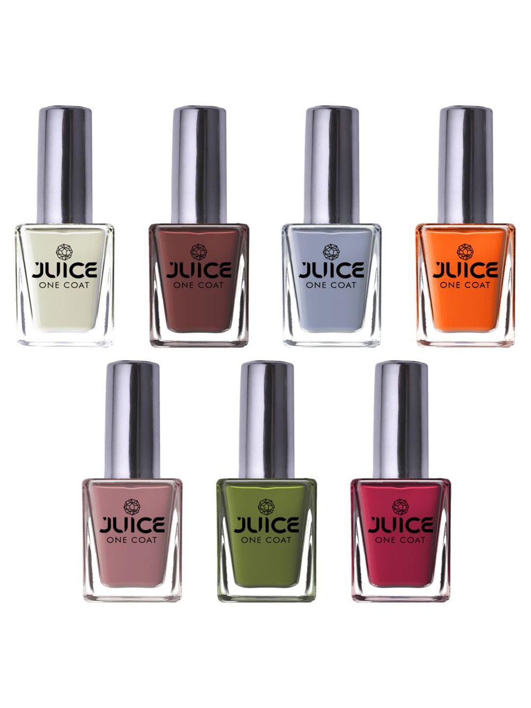 

JUICE Set Of 7 One Coat Nail Polish - 20 ml Each- Shade X01,X02,X03,X04,X10,X11,X12, Blue