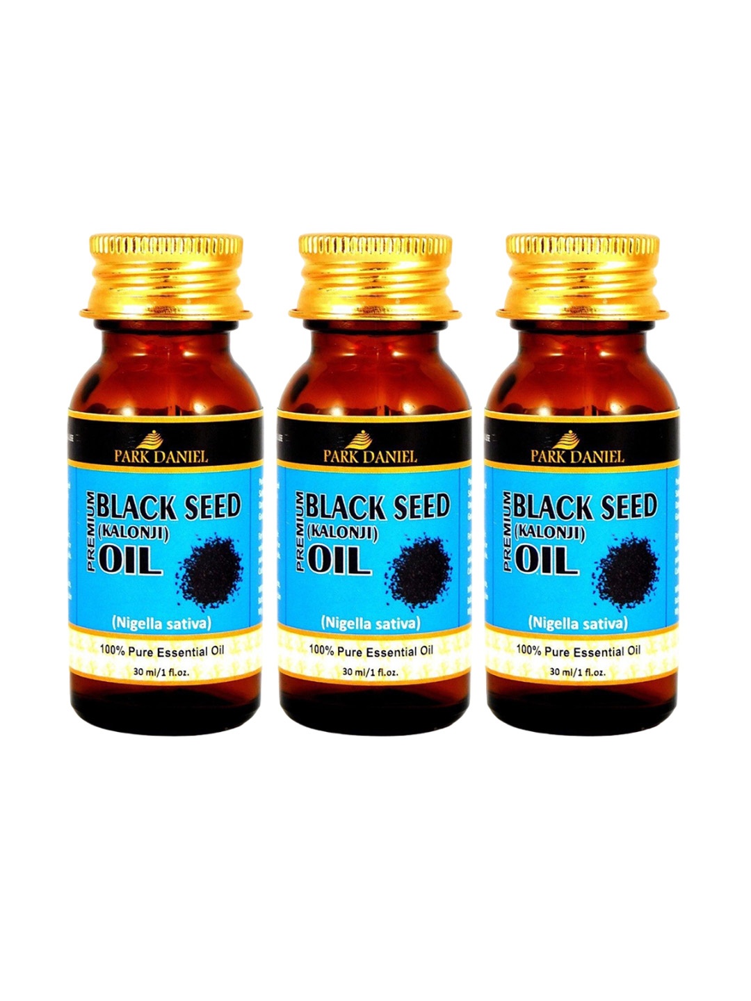 

Park Daniel Set Of 3 Premium Black Seed (Kalonji) Oil - 30 ml Each, Blue