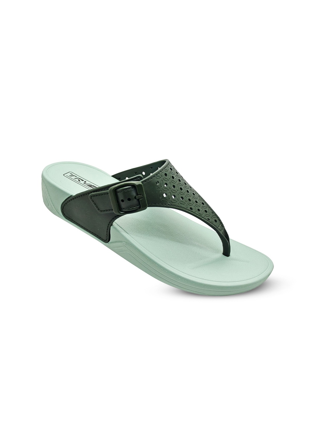 

TRV Women Rubber Thong Flip-Flops, Green