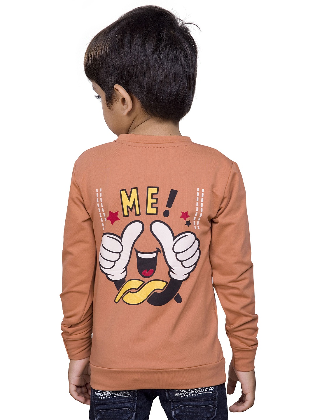 

BAESD Boys Printed Round Neck Long Sleeves Casual Sweatshirt, Rust