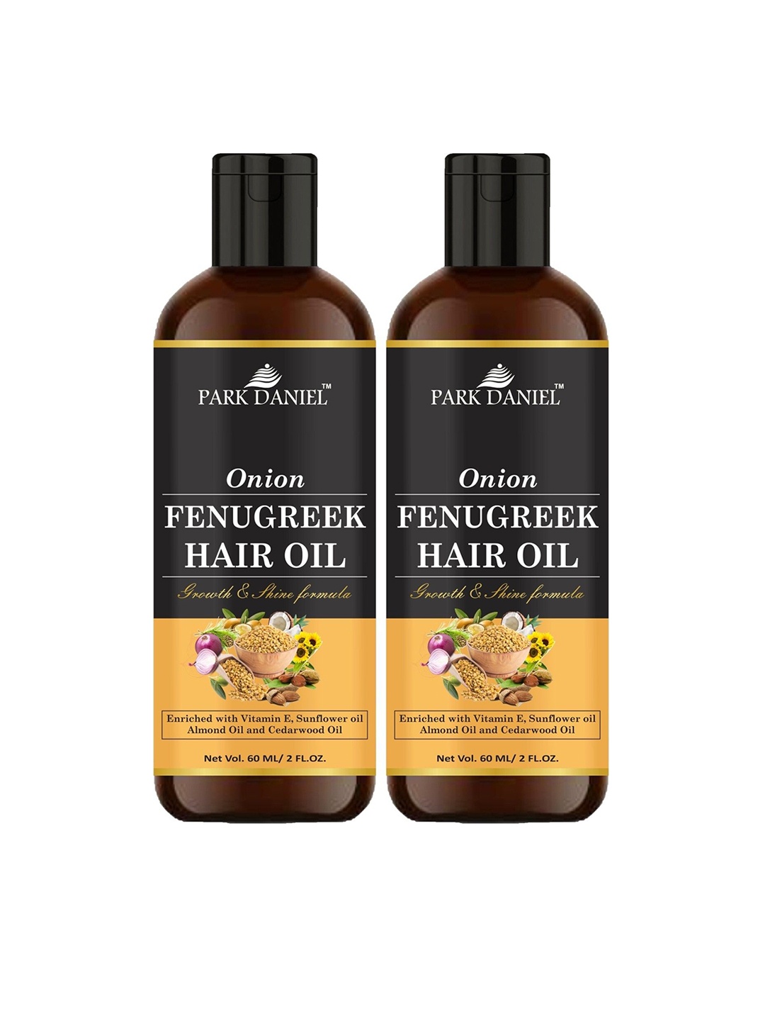 

Park Daniel Set Of 2 Onion Fenugreek Hair Oil - 60 ml Each, Brown