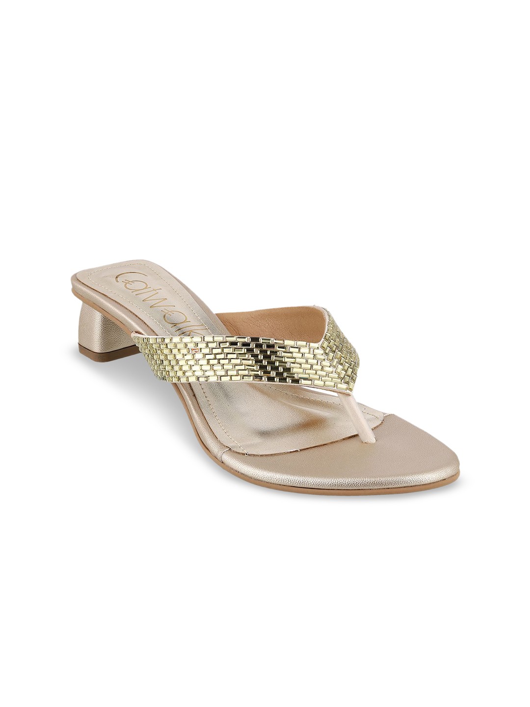 

Catwalk Women Embellished Block Sandals, Gold