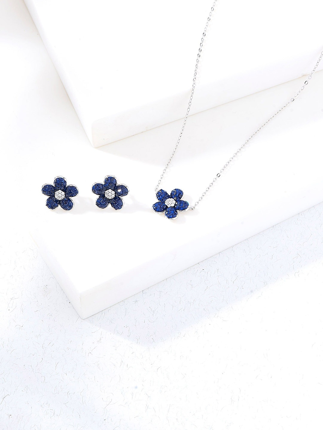 

Nipura 925 Sterling Silver Plated Cubic Zirconia Floral Studs