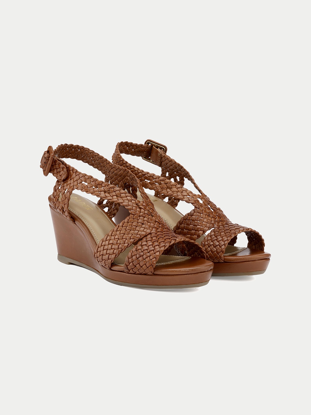 

Oroh Women Leather Wedge Sandals, Tan