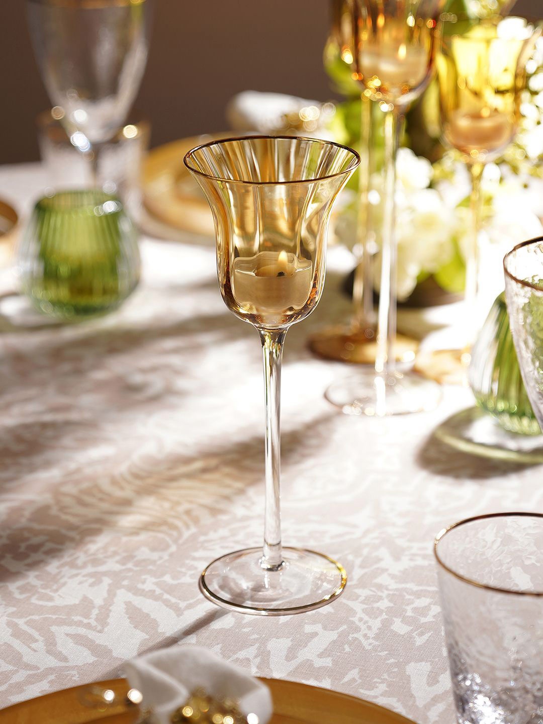 

Pure Home and Living Gold-Toned Glass Candle Holder