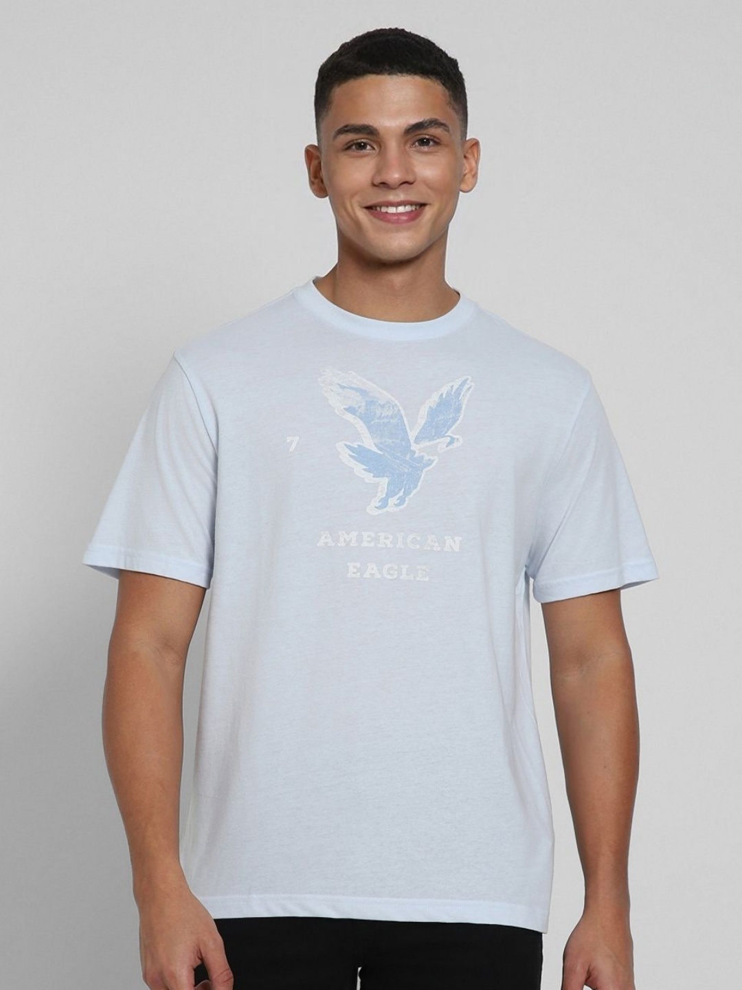

AMERICAN EAGLE OUTFITTERS Men Typography Printed Round Neck Cotton T-shirt, Blue