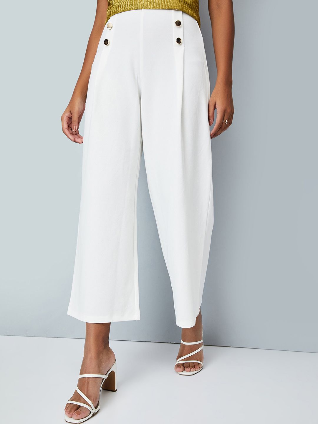 

max Women Casual Parallel Trousers, Beige