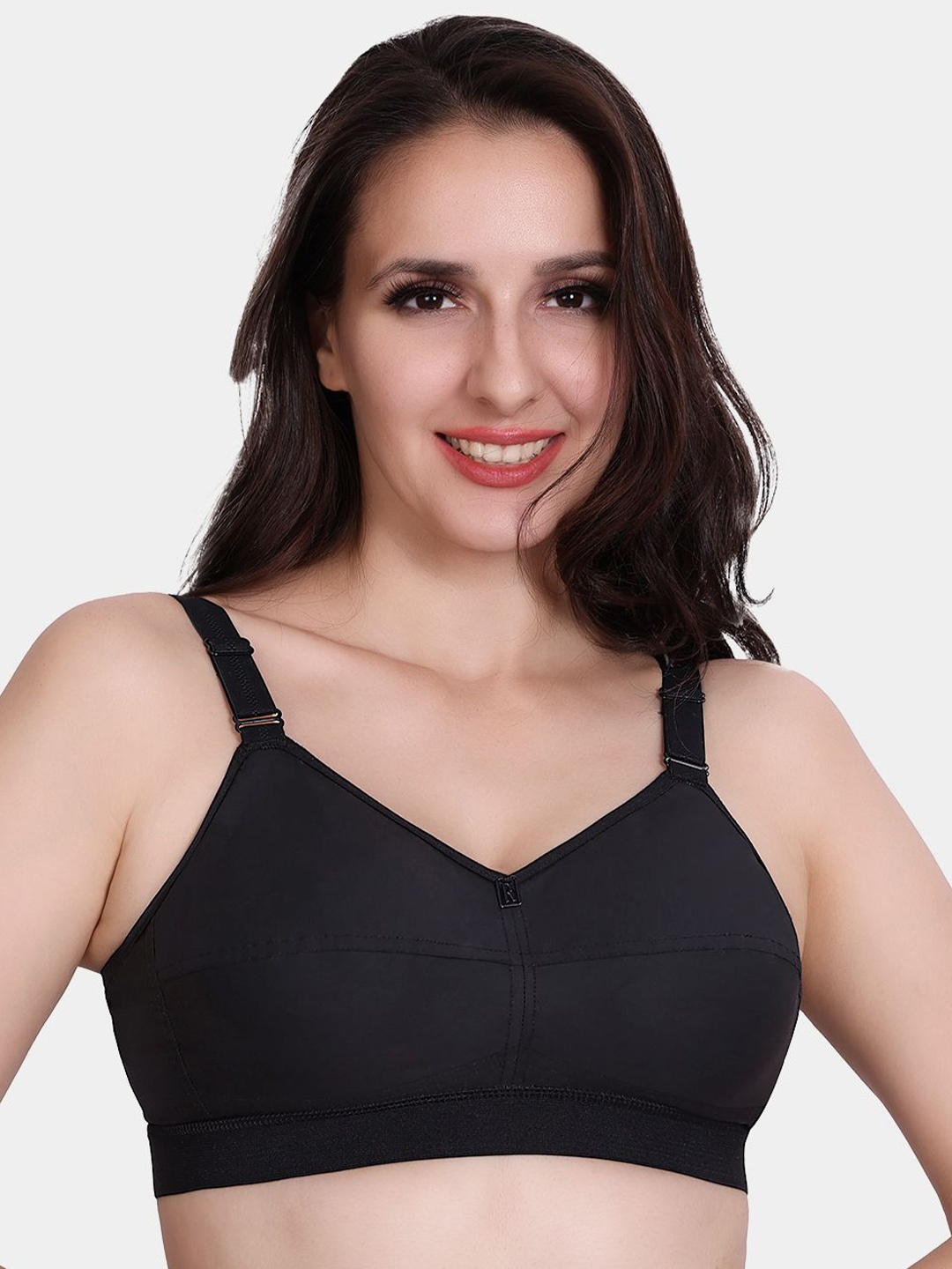 

Trylo CottonFit Women Pure Cotton Non-Padded Non-Wired Full Coverage Bra, Black