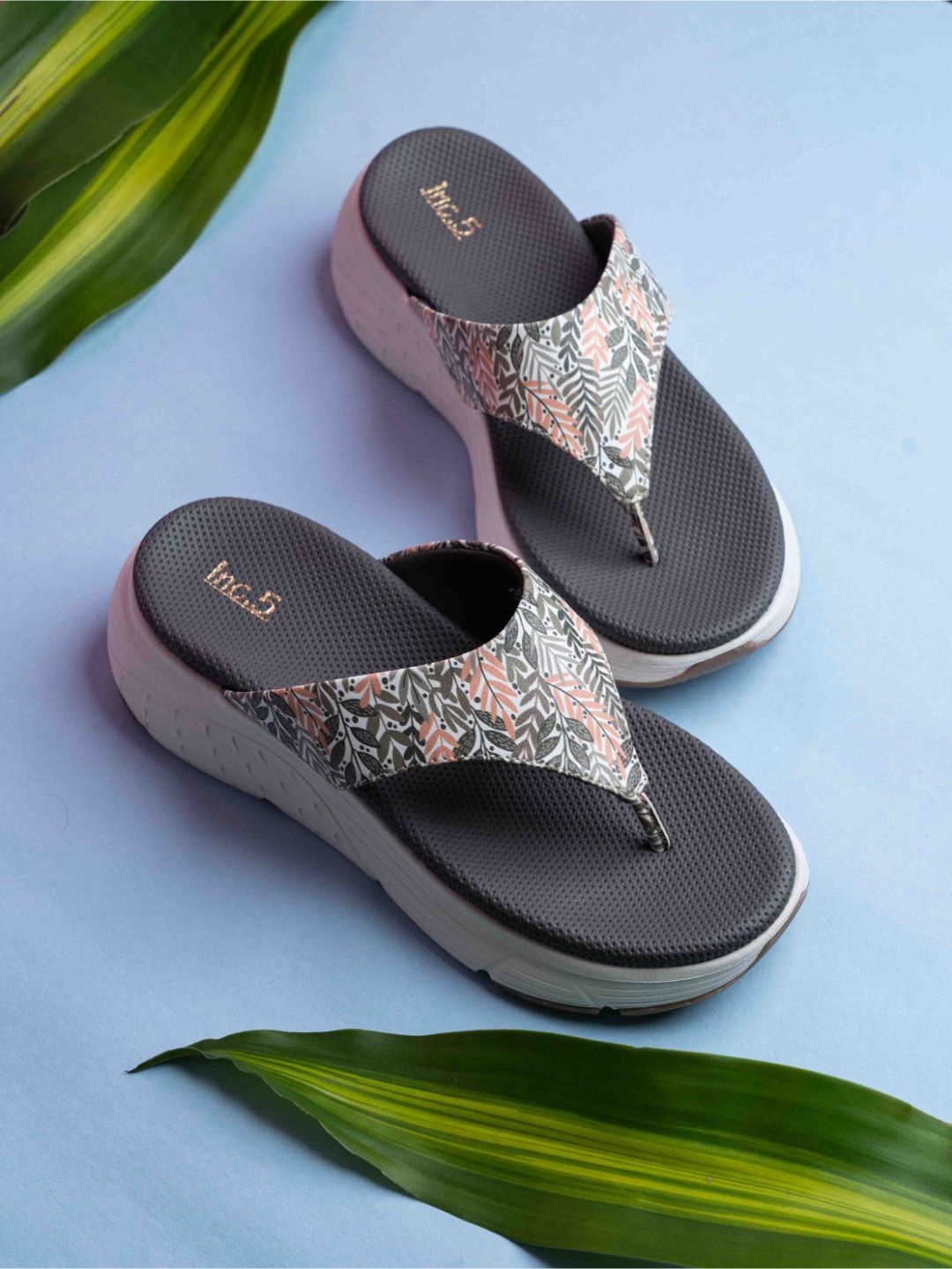 

Inc 5 Women Printed Open Toe Flats, Grey