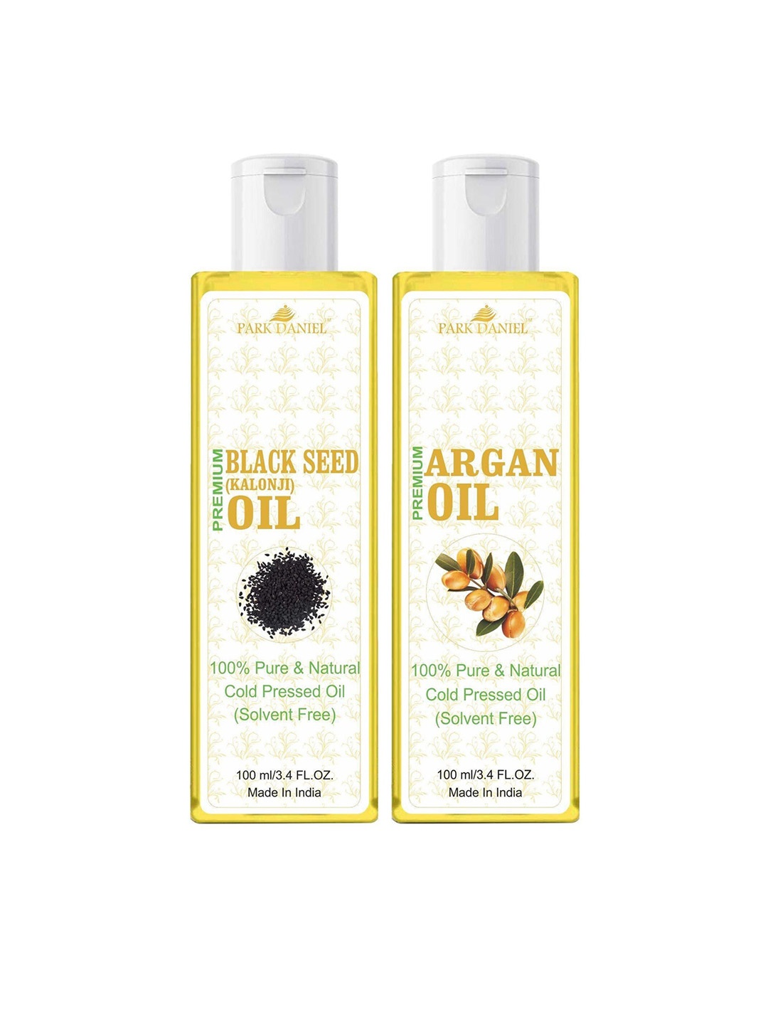 

Park Daniel Set Of 2 100% Pure & Natural Black Seed & Argan Oil - 100 ml Each, Transparent