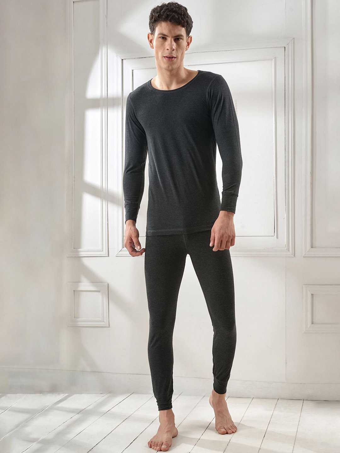 

INFERNO Cotton Thermal Vest & Trouser Set, Black