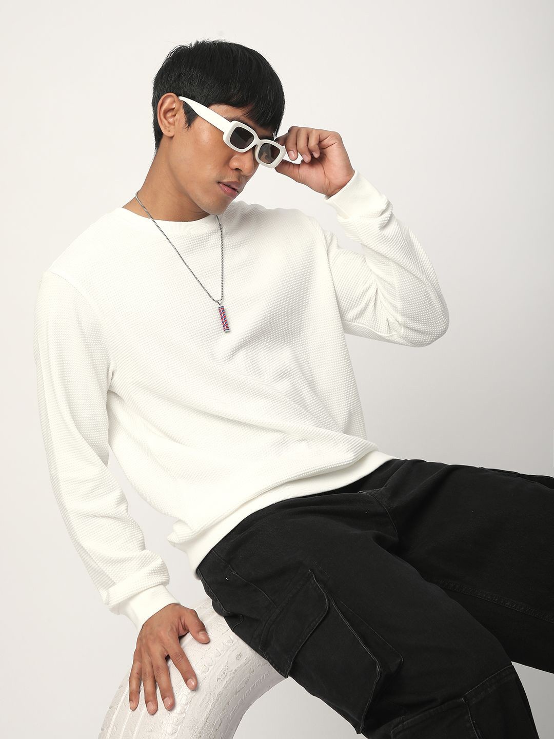 

R&B Men Hooded Sweatshirt, White