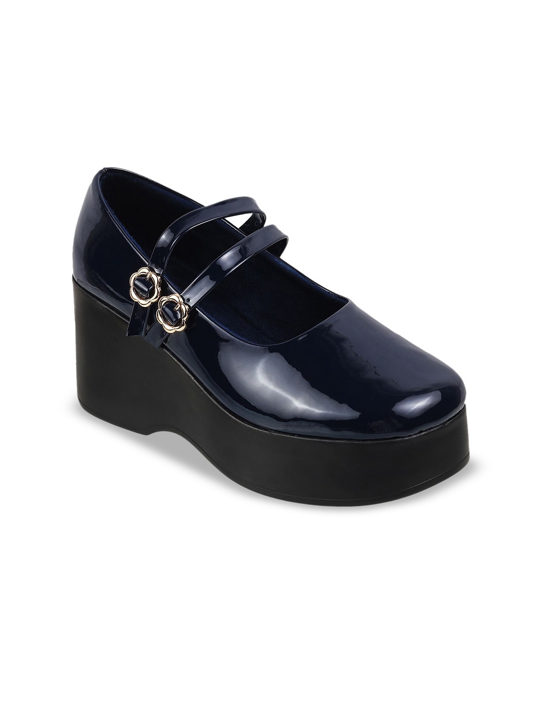 

Catwalk Women Wedge Heel Mary Janes With Buckles, Blue