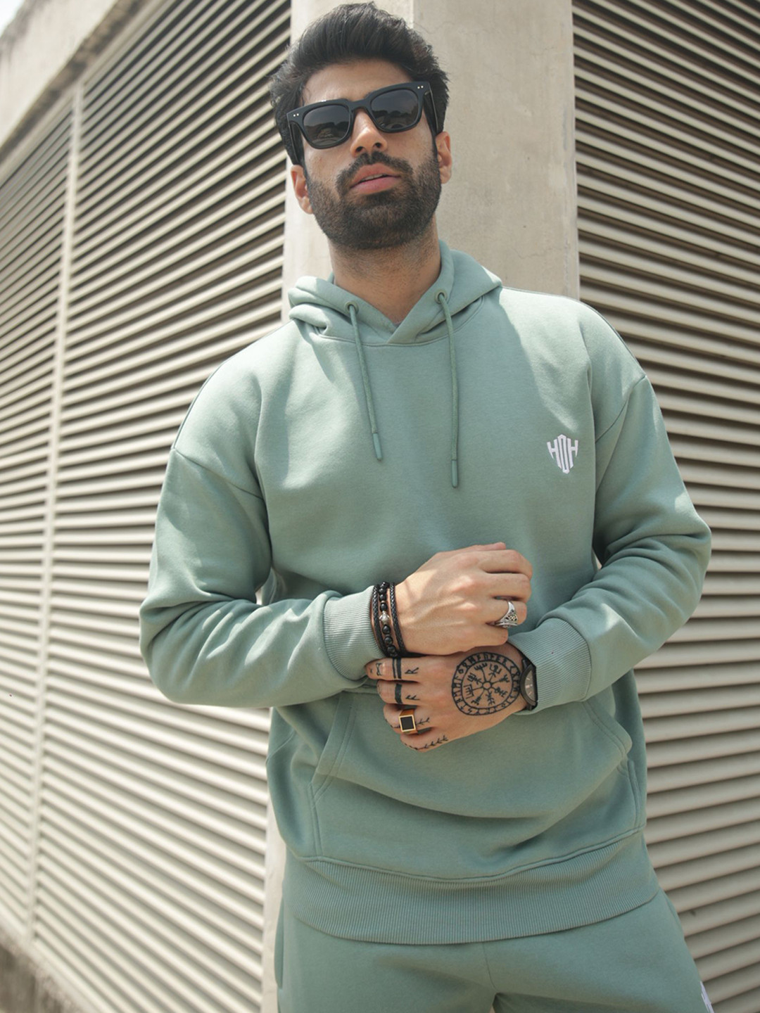 

House of Heroes Men Drop Shoulder Tracksuits, Sea green