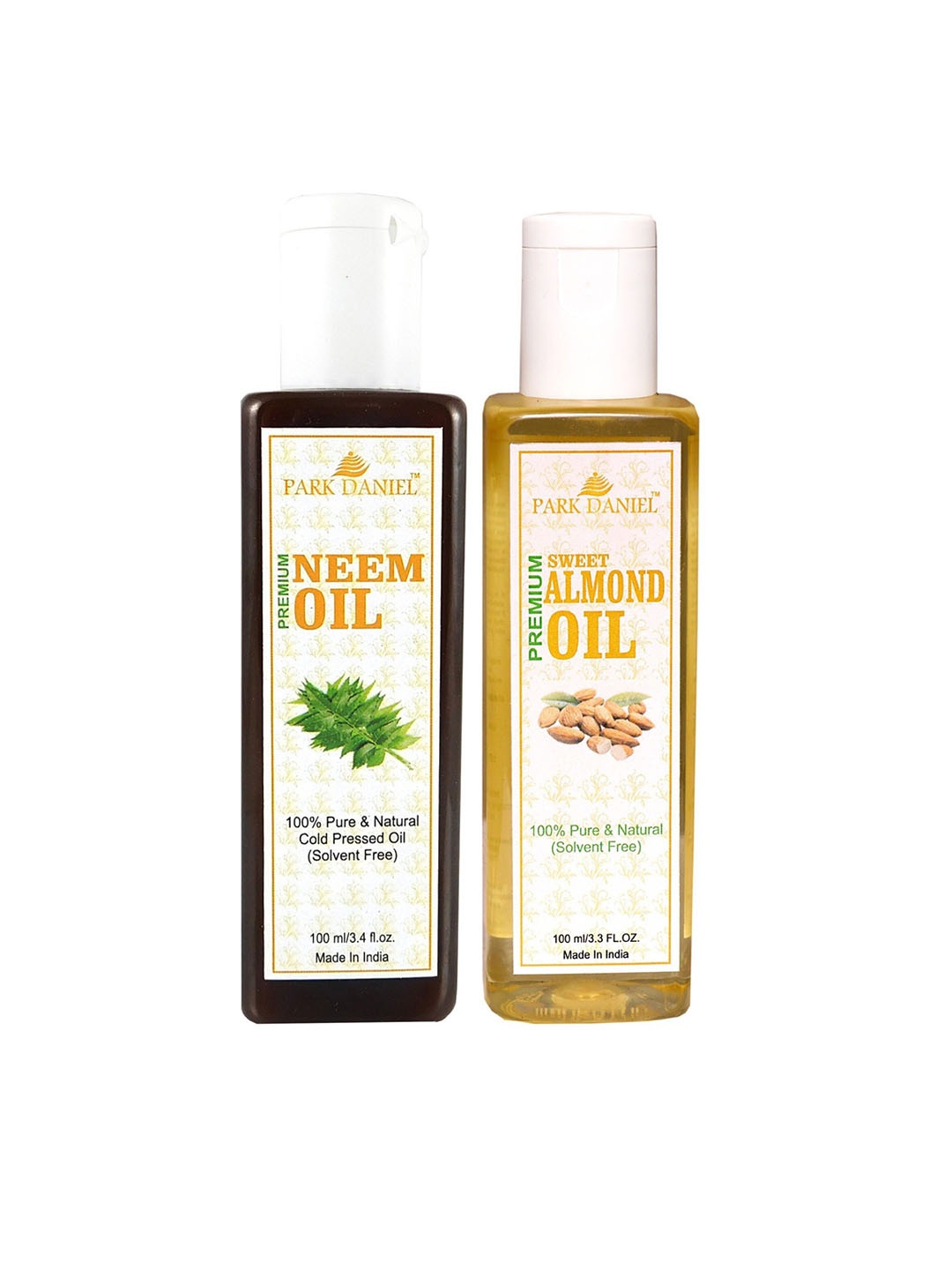 

Park Daniel Set Of 2 Premium Neem Oil & Sweet Almond Oil - 100 ml Each, Yellow