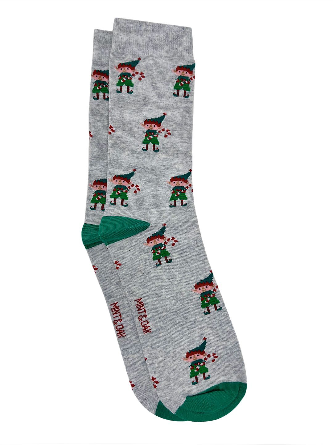 

Mint & Oak Men Patterned Calf-Length Socks, Green