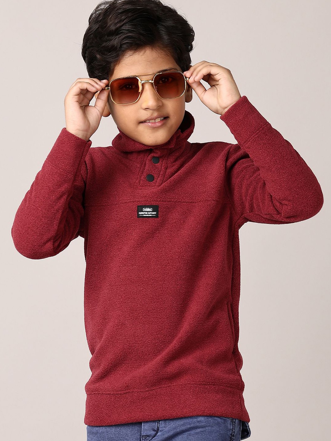 

V-Mart Boys Cotton Sweatshirt, Maroon