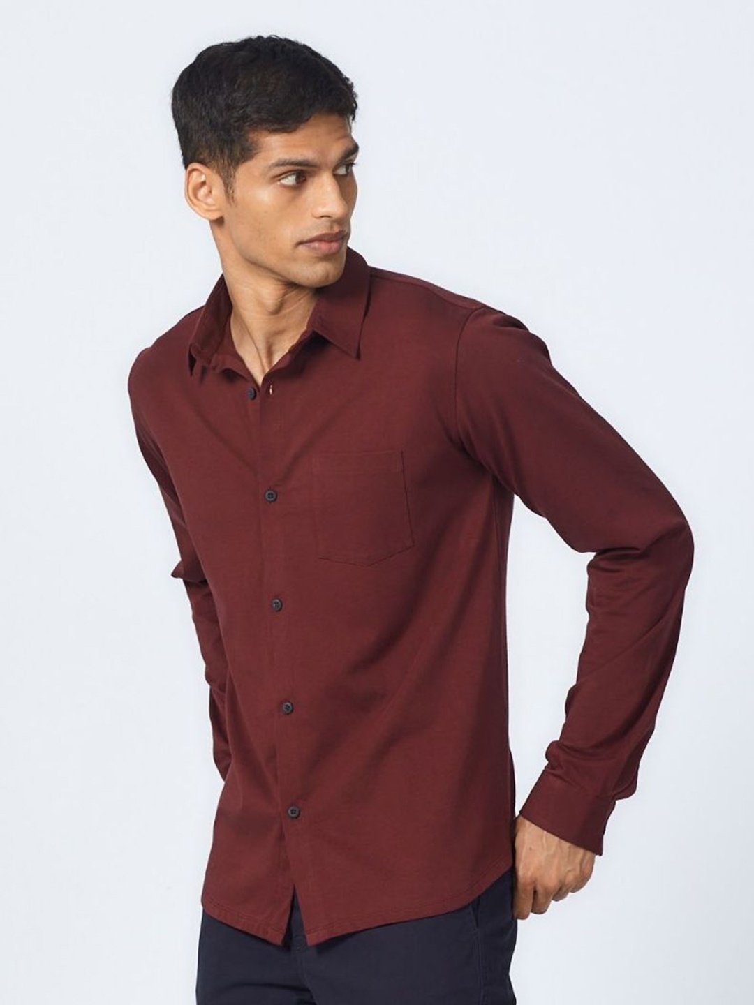 

Creatures of Habit Men Pima Jersey Shirt, Maroon