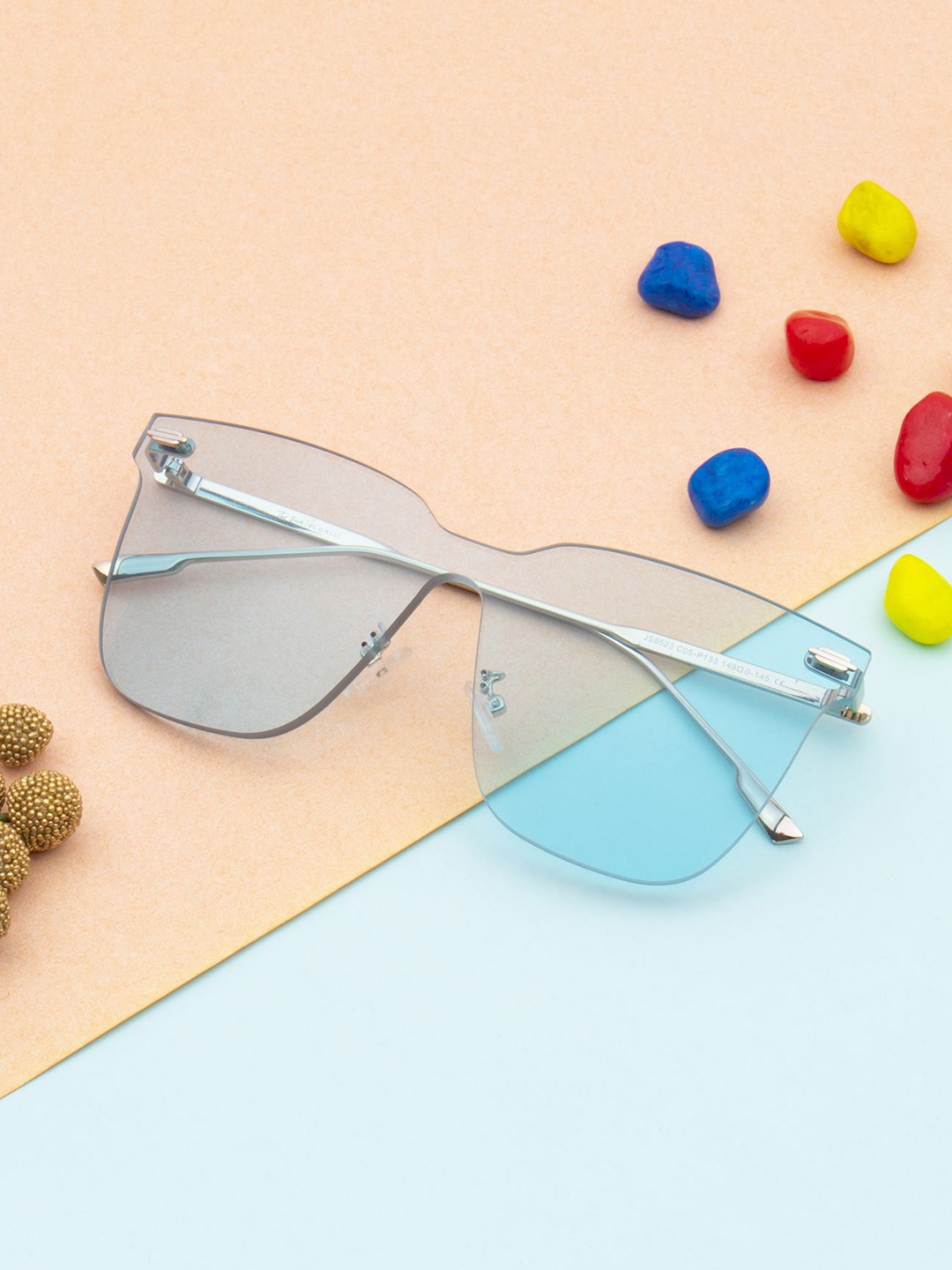 

Ted Smith Unisex Square Sunglasses with UV Protected Lens MIAMI_C3, Blue