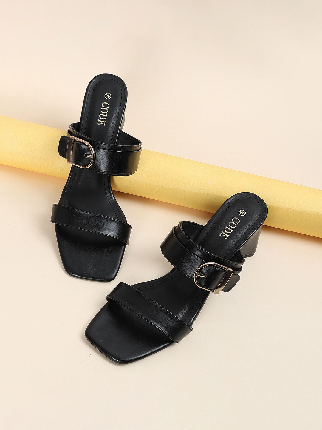 

CODE by Lifestyle Women Block Heels Sandals, Black