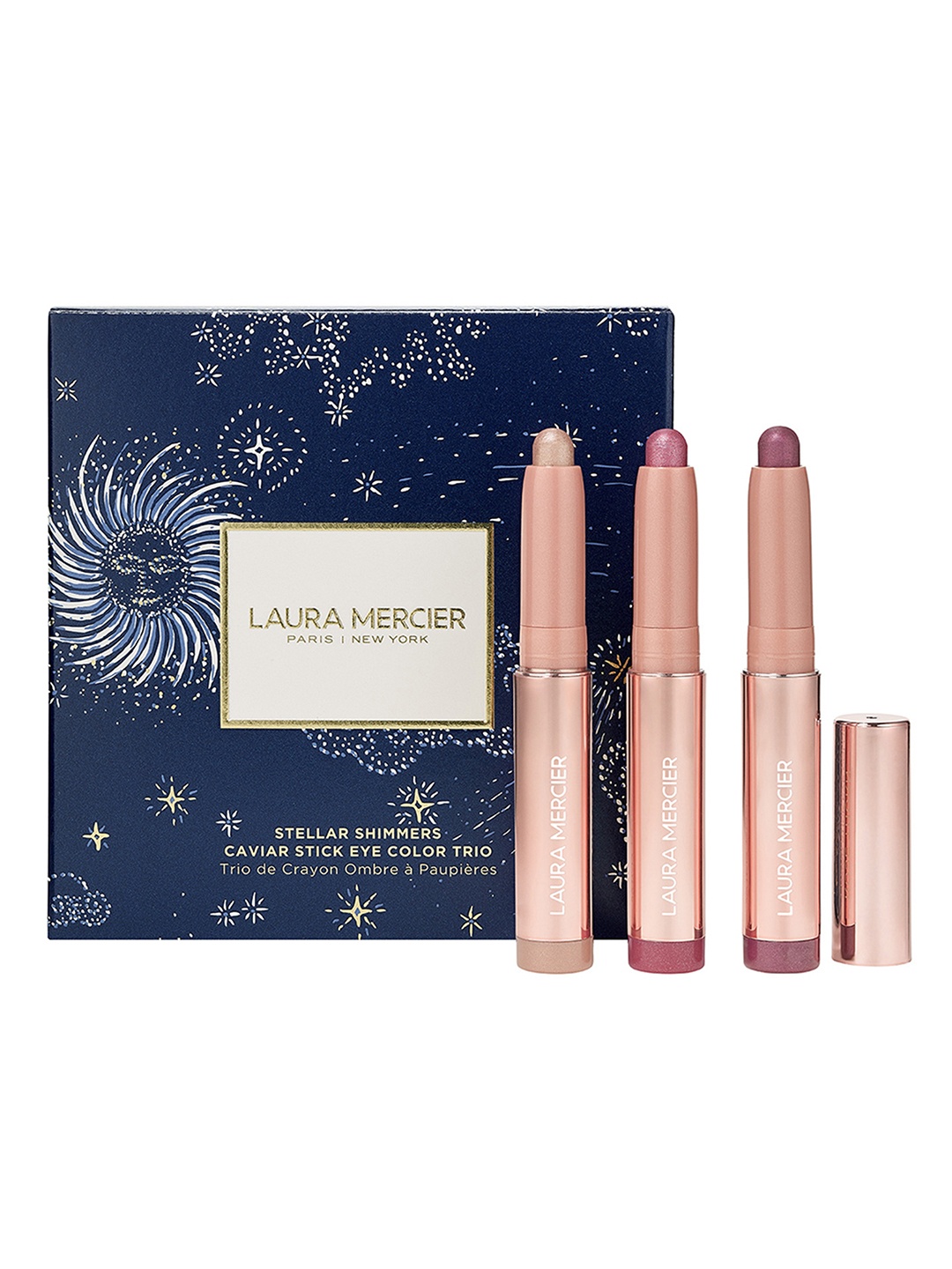 

LAURA MERCIER Stellar Shimmers Caviar Stick Eye Shadow Trio, Rose