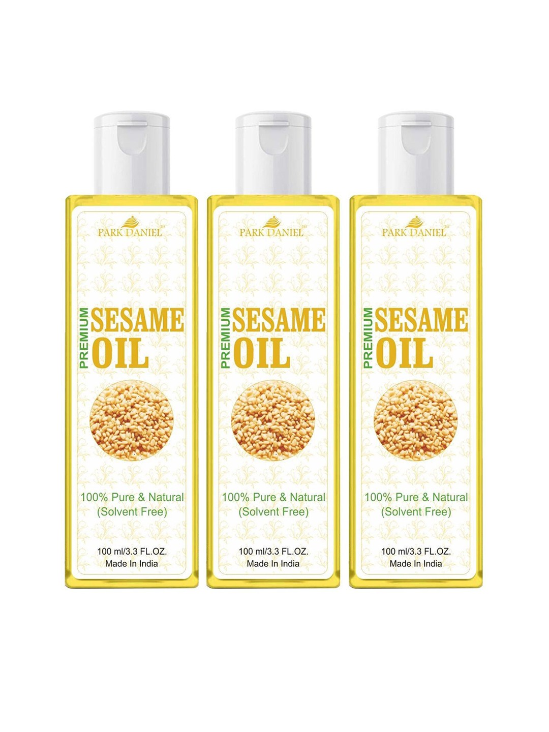 

Park Daniel Set Of 3 Premium Sesame 100% Pure & Natural Hair Oil - 100 ml Each, Yellow