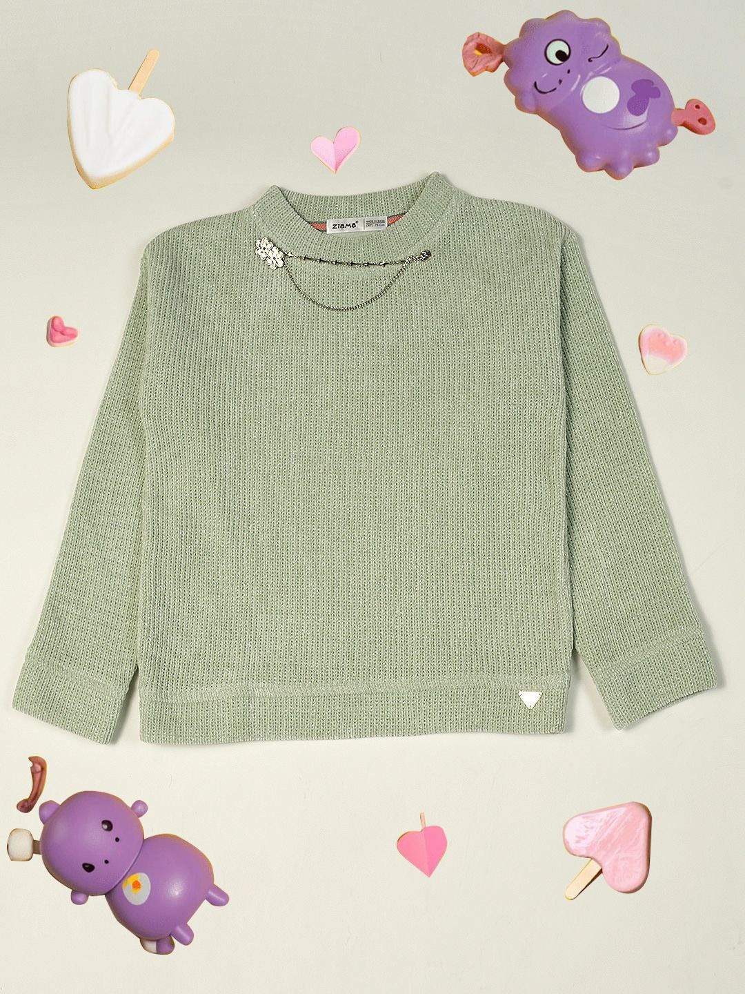 

PAMPOLINA Girls Casual Solid Pullover Sweatshirt, Sea green