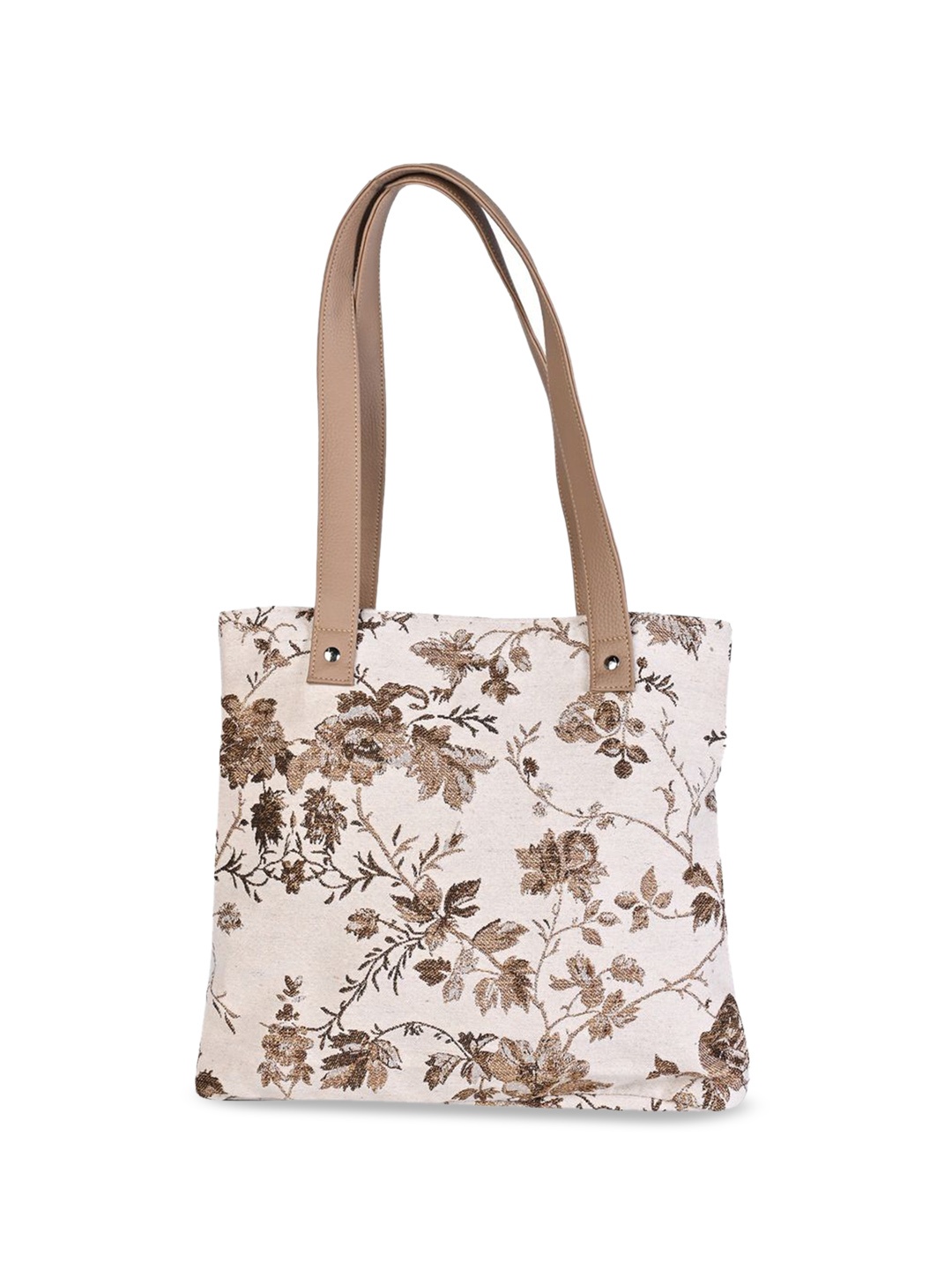 

INDIVIDUAL DESIGN tropical Pattern Jacquard Weave Cotton Blend Handbag, Beige