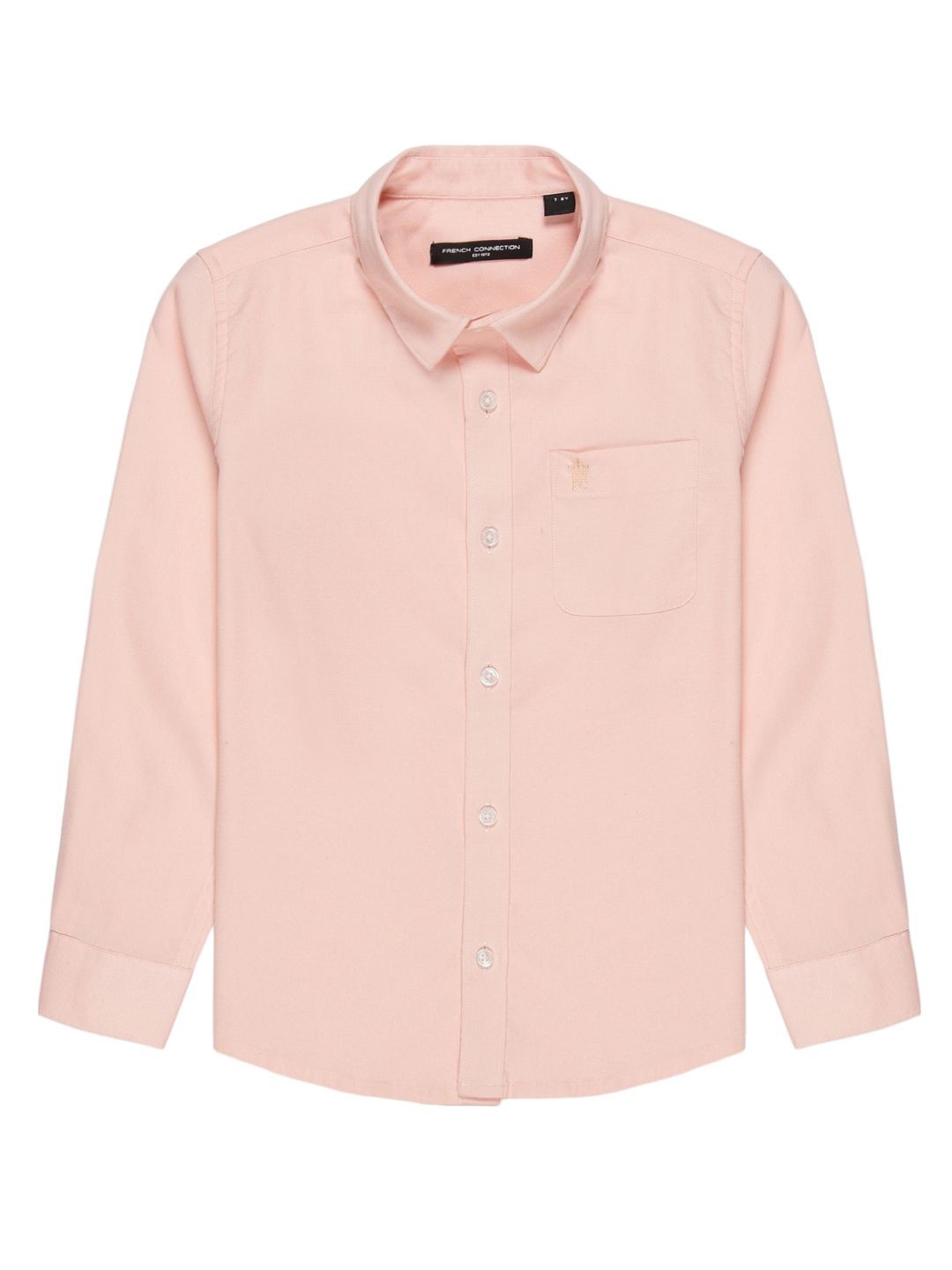

French Connection Boys Premium Spread Collar Solid Cotton Casual Shirt, Pink