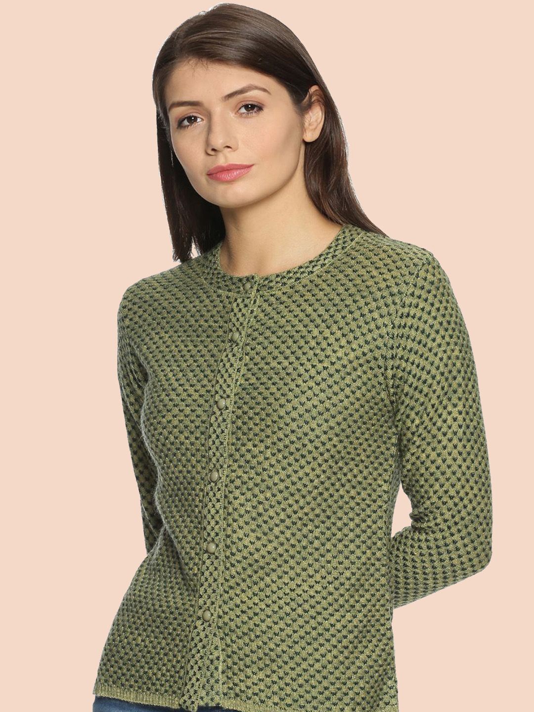 

CLAPTON Women Woollen Cardigan, Green