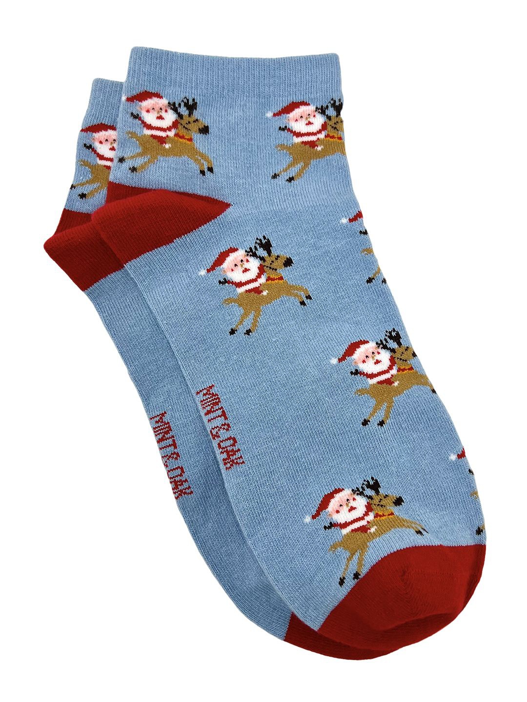 

Mint & Oak Unisex Patterned Ankle-Length Socks, Blue