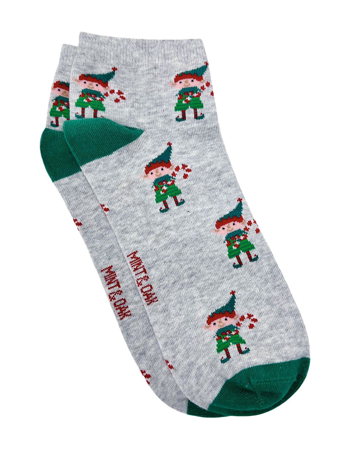 

Mint & Oak Unisex Ankle-Length Cotton Socks, Grey