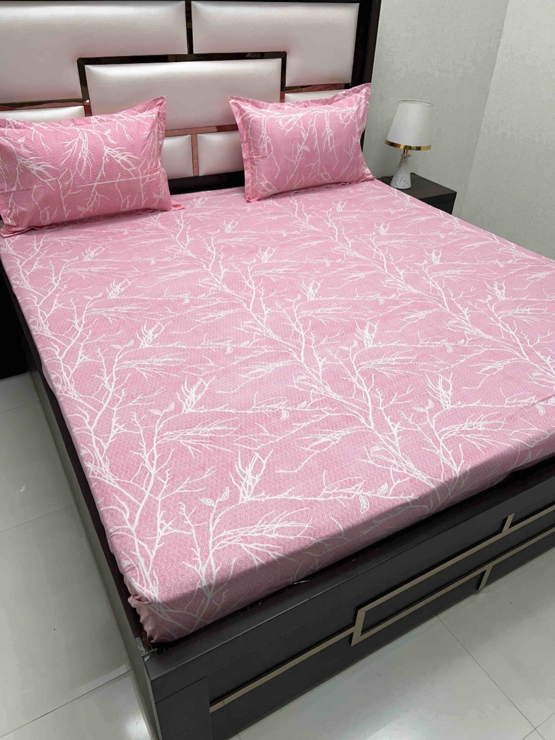

Pure Decor Velar Pink Printed Pure Cotton 230 TC King Bedsheet Set 3.06 x 2.76 m
