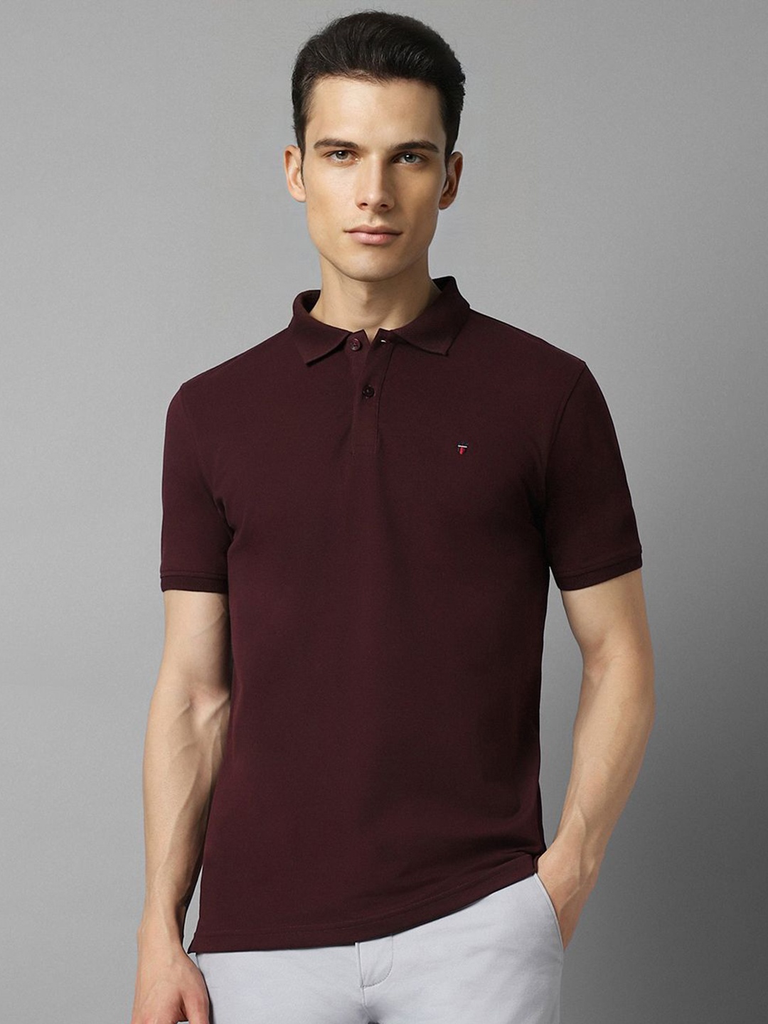 

Louis Philippe Sport Men Polo Collar Slim Fit T-shirt, Maroon