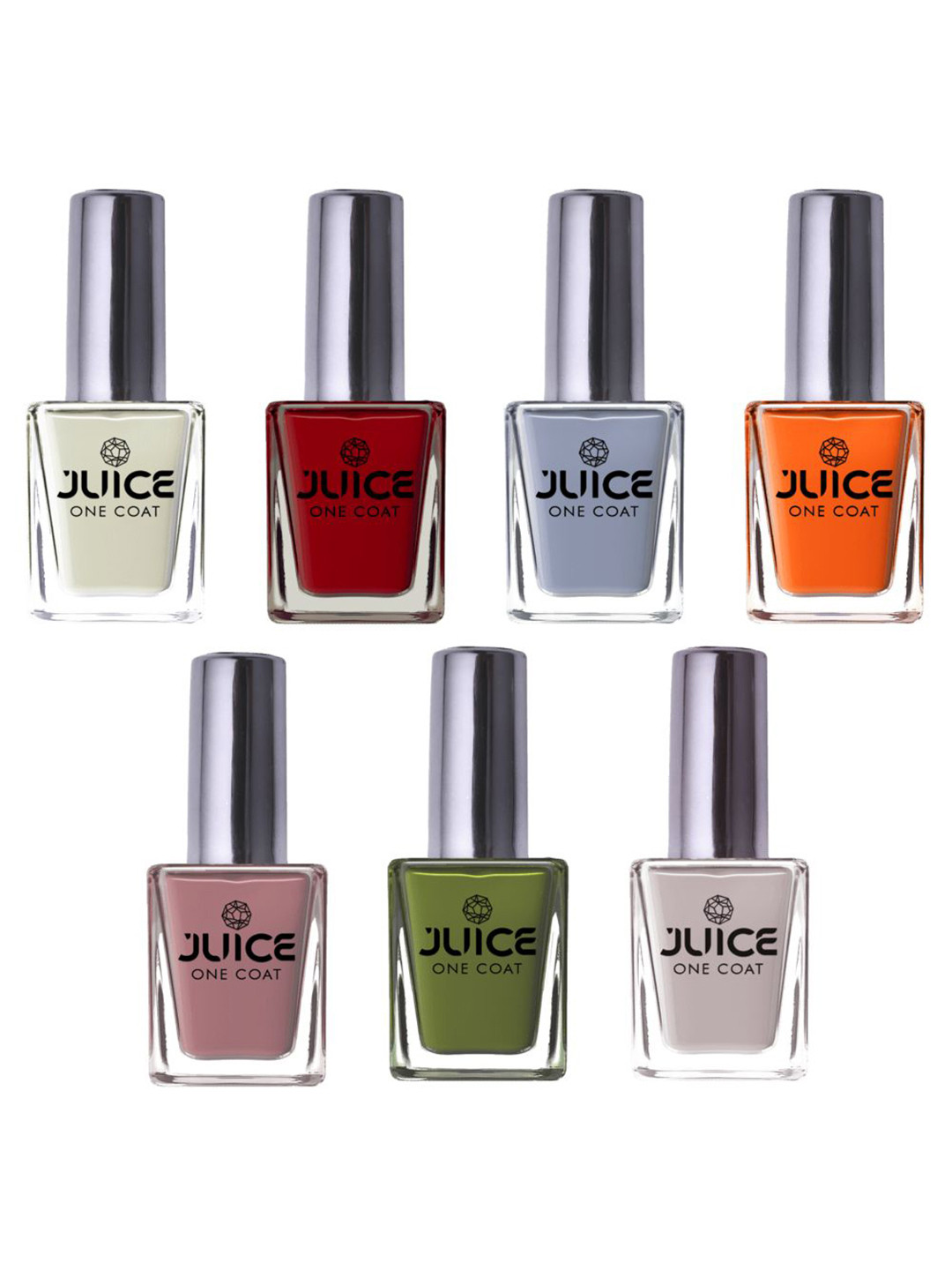 

JUICE One Coat Set Of 7 Nail Polish - 20 ml Each- Shade X01,X02,X03,X04,X12,X13,X14, Multi
