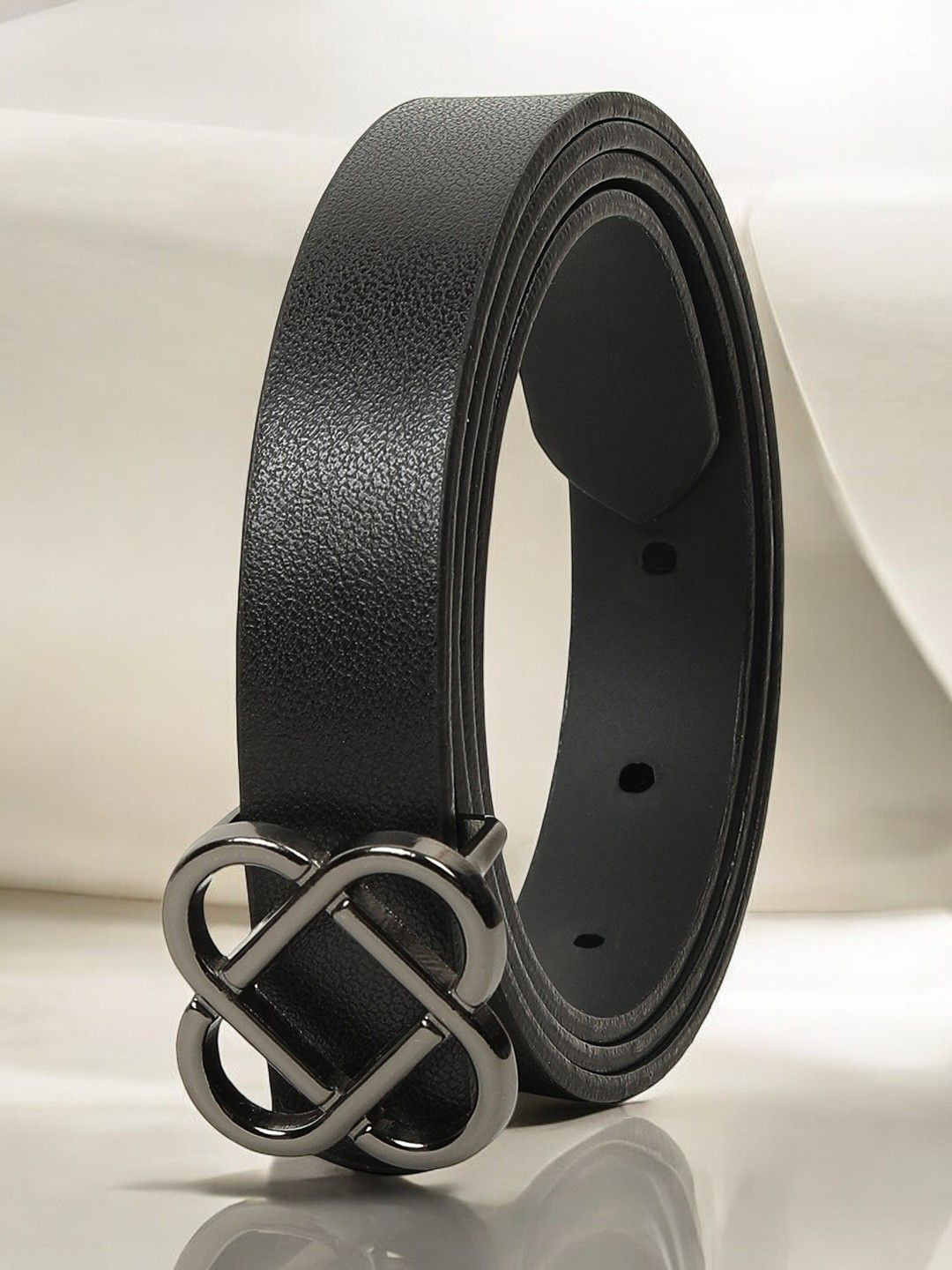 

CRUSSET Women Textured PU Formal Belt, Black