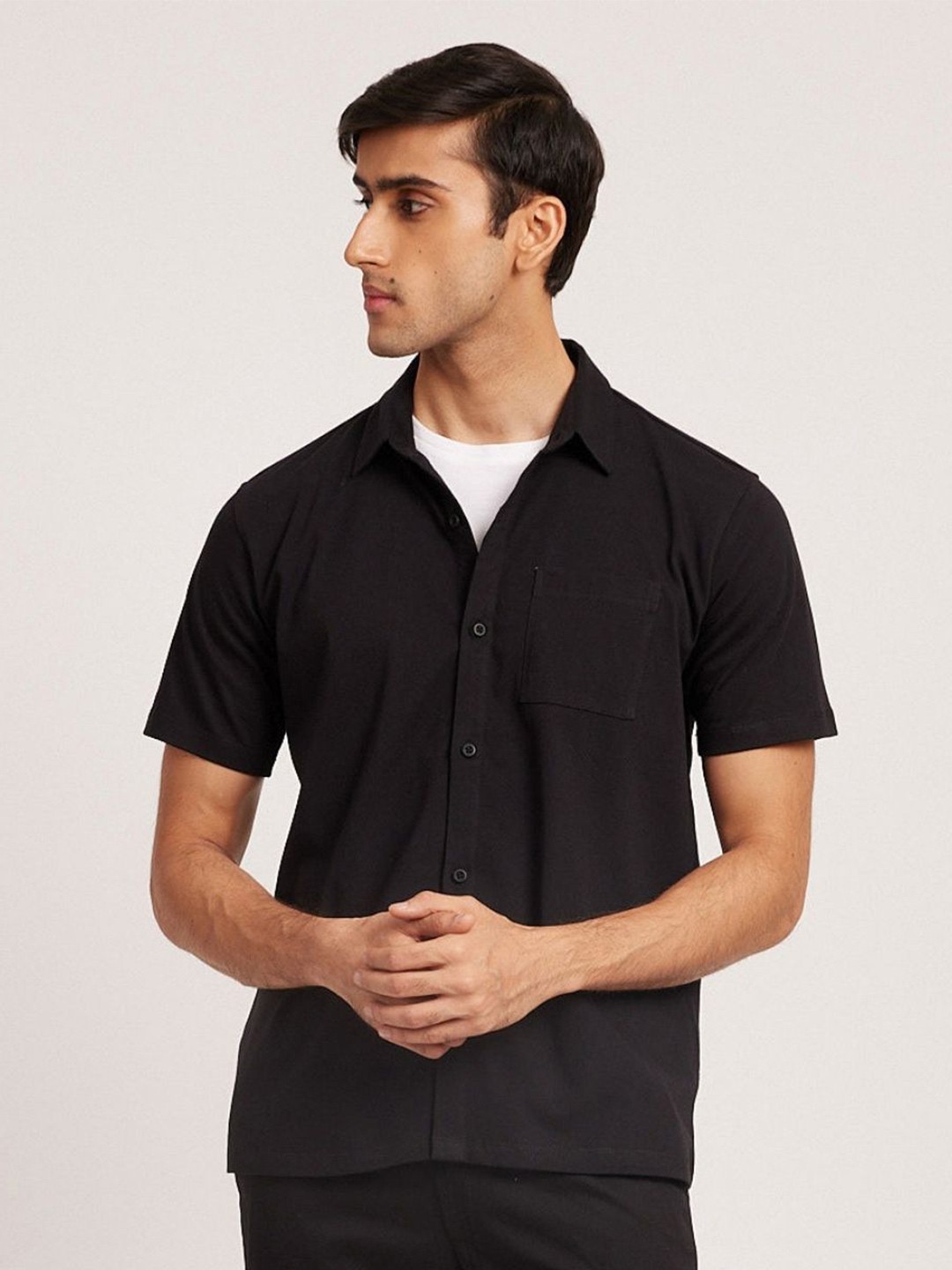

Creatures of Habit Men Pima Short Sleeve Shirt, Black