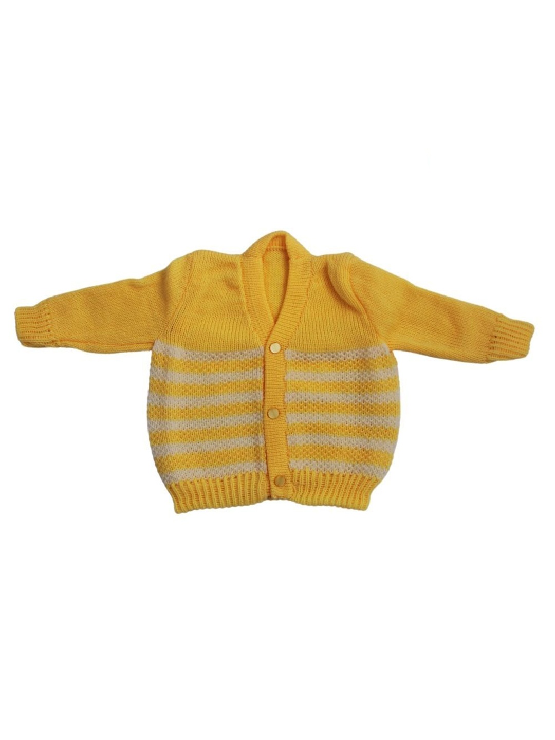 

CUBS & HUGS Kids Woollen Striped Sweaters, Yellow
